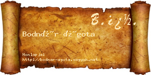 Bodnár Ágota névjegykártya